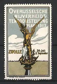 Reklamemarke Zwolle, Overijsselsche Nijverheids Tentoonstelling 1913, Engel bekämpft Drache