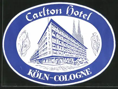 Kofferaufkleber Köln, Carlton Hotel
