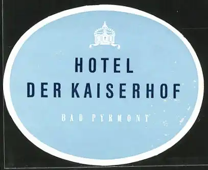 Kofferaufkleber Bad Pyrmont, Hotel der Kaiserhof