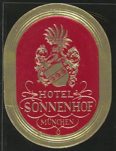 Kofferaufkleber München, Hotel Sonnenhof, Wappen