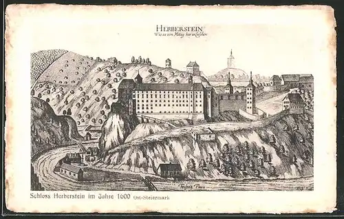 Künstler-AK Stubenberg, Schloss Herberstein Anno 1600