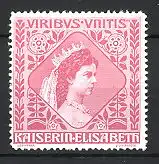 Reklamemarke Portrait Kaiserin Elisabeth von Österreich, Sissi, rosa