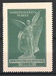 Reklamemarke Wohltätigkeits-Marke der Postbediensteten, Engel, grün