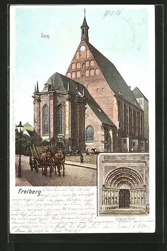 AK Freiberg, Strasse am Dom, Goldene Pforte