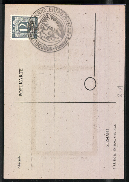 Ak Flensburg Briefmarken Ausstellung 1947 1 Post Schilling