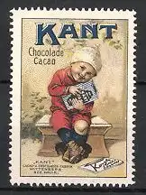 Reklamemarke Wittenberg, Kant Schokolade & Kakao, Knabe mit Tafel Schokolade