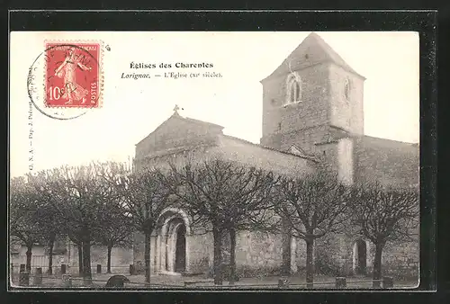 AK Lorignac, l'Église, Blick zur Kirche