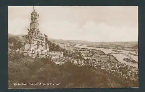 AK Rüdesheim, Ansicht mit Niederwalddenkmal