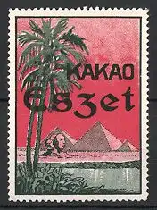 Reklamemarke Kakao Eszet, Sphinx & Pyramiden von Giseh in Ägypten