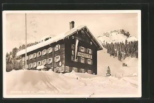 AK Hirschegg, Sporthotel Auenhütte mit Hochifen im Winter