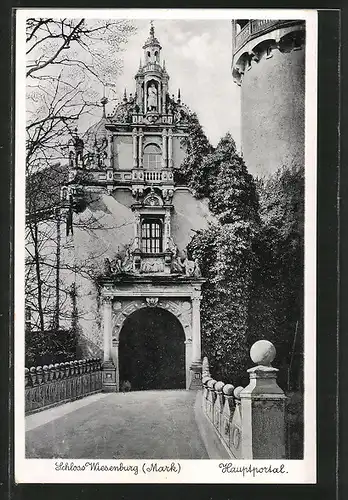 AK Wiesenburg, Hauptportal des Schloss Wiesenburg
