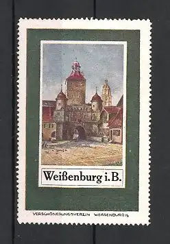 Reklamemarke ^Weissenburg i.B., Verschönerungsverein Weissenburg, Partie am Stadttor
