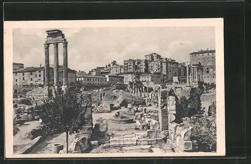 AK Rom, Foro Romano con il Tempio di Castore e Polluce e la Basilica Giulia