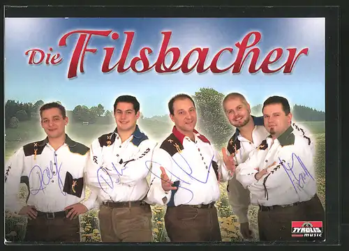 AK Musiker der Band "Die Filsbacher", Autogramm