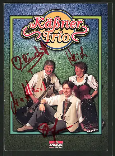 AK Musiker der Band "Kässner Trio" in Tracht Gitarre, Autogramme