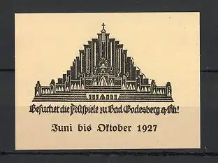 Reklamemarke Bad Godesberg, Festspiele 1927, Festspiel-Kulisse