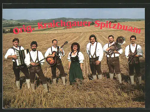 AK Musiker Original Kraichgauer Spitzbuam mit Instrumenten
