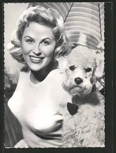 AK Schauspielerin Bibi Johns mit Hund