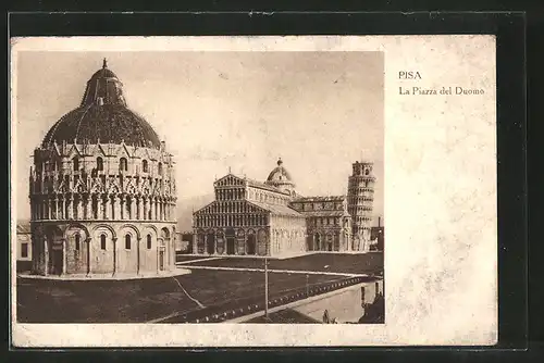 AK Pisa, Piazza del Duomo coi principali Monumenti, Domplatz, im Hintergrund der schiefe Turm von Pisa