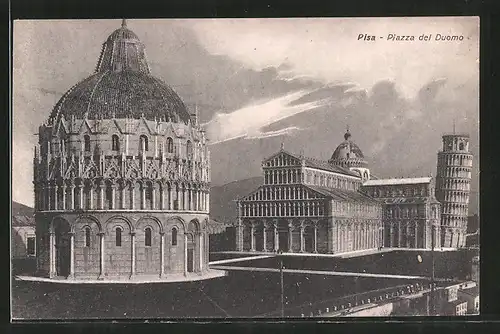 AK Pisa, Piazza del Duomo, Domplatz und der schiefe Turm von Pisa