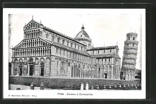 AK Pisa, Duomo e Campanile / Torre Pendente, Der schiefe Turm von Pisa