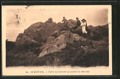 AK Le Mont-Dol, Pierre du Bellevent au sommet du Mont Dol, Gesteinsformation auf dem Gipfel des Mont Dol