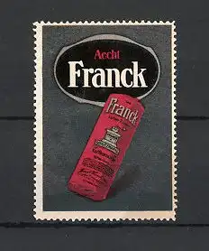 Reklamemarke Aecht Franck Kaffee-Zusatz, Packung mit Kaffeemühle - Firmenlogo