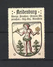 Reklamemarke Neidenburg, Wappen, Königreich Preussen, Provinz Ostpreussen, Regierungs-Bezirk Allenstein