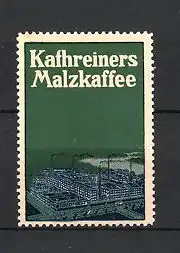Reklamemarke Kathreiners Malzkaffee, Fabrikgebäude, Blick über das Industriegelände