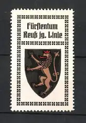 Reklamemarke Fürstentum Reuss jg. Linie, Wappen