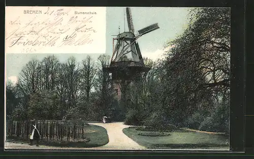 AK Bremen, Windmühle an der Blumenschule
