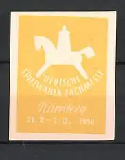 Reklamemarke Nürnberg, deutsche Spielwaren-Fachmesse 1956, Messelogo