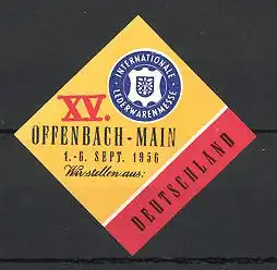 Reklamemarke Offenbach, Internationale Lederwarenmesse 1956, Messelogo