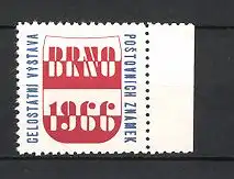 Reklamemarke Brno - Brünn, Celostatni Vystava Postovnich Známek 1966, Wappen