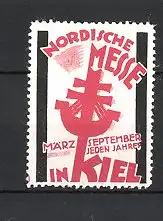Reklamemarke Kiel, Nordische Messe, "März und September jeden Jahres!", Messelogo