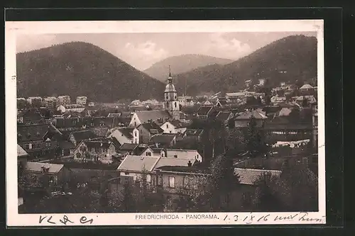 AK Friedrichroda, Blick über die Ortschaft
