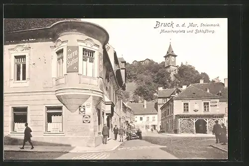 AK Bruck an der Mur, Minoritenplatz und Schlossberg