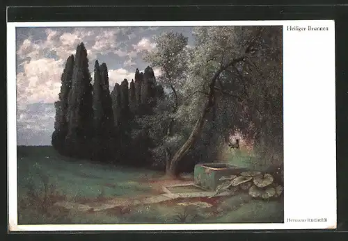 Künstler-AK Hermann Rüdisühli: Heiliger Brunnen, Landschaftsbild