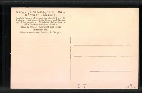 AK Schönberg, Gasthof Domanig v. F. Mayer