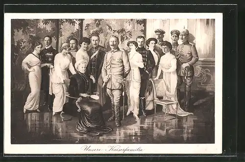 AK Die Deutsche Kaiserfamilie von Hohenzollern