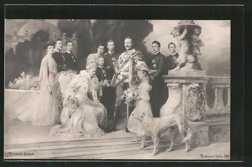 AK der deutsche Kaiser Wilhelm II. von Hohenzollern und seine Familie