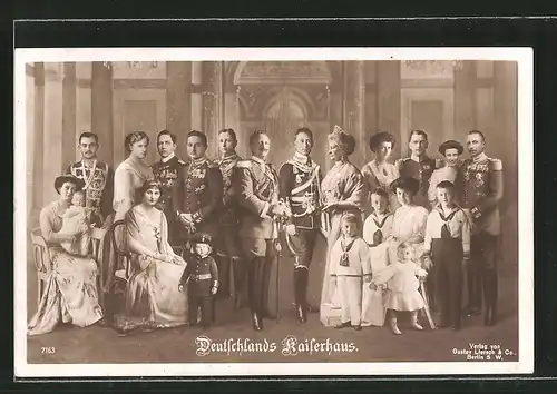 AK der deutsche Kaiser Wilhelm II. von Hohenzollern und das deutsche Kaiserhaus