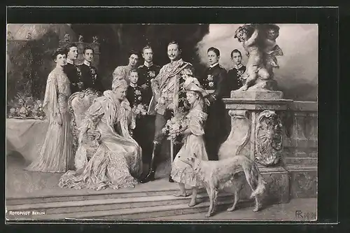 AK Kaiser Wilhelm II. von Hohenzollern und das deutsche Kaiserhaus