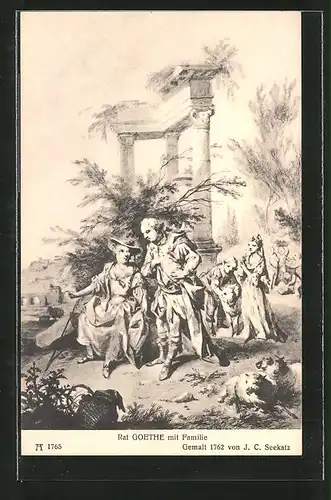AK Rat Goethe mit Familie, gemalt 1762 von J. C. Seekatz