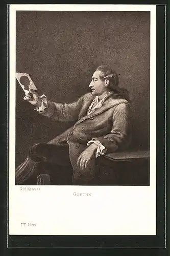 AK Goethe-Porträt, gemalt von G. M. Krauss