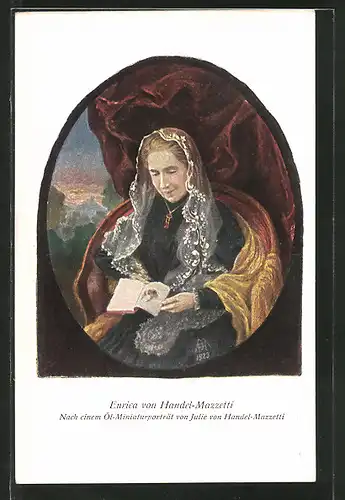 Künstler-AK Enrica von Handel-Mazzetti, Portrait der Dichterin