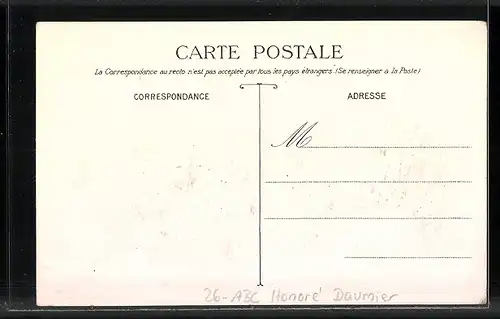 Künstler-AK sign. Honore Daumier: Les Humoristes de Jadis, Vous sentez bien..., Herrenstreit, Humor