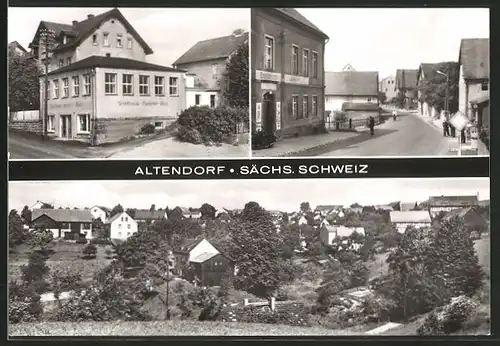 AK Altendorf, Gasthaus "Heiterer Blick", Dorfstrasse und Ortsansicht
