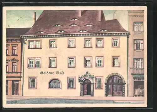 AK Halle / Saale, Gasthaus goldene Rose, Rannische Strasse 19