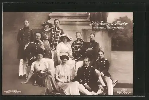 AK die Söhne und Töchter des preussischen Kaiserpaares